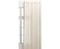 Home Maison 09320-8-AL Tenda in Tessuto Jacquard con Occhielli, 135 x 260 cm, Ivoire/Argent, 135 x 260