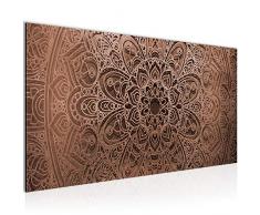 Tela decorativa da parete, in tessuto non tessuto, motivo Mandala, formato XXL, per soggiorno, appartamento, colore marrone, 1 pezzo, made in Germany, pronta da appendere, 10121212c