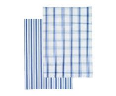 Kitchen Craft Classic - Set di 2 strofinacci, in cotone, colore blu marino
