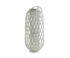 Villa dEste Home Tivoli Lanterna, Rattan, Bianco, Taglia Unica