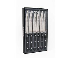 Arcos Serie Clasica, Set di Coltelli 6 pezzi (6 Coltelli da Bistecca), Acciaio Inossidabile Forgiato NITRUM, Manico Polioxymetilene (POM),, Colore Nero