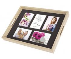 Zep W0099 Vassoio per 5 fotografie, in Legno, Colore: Naturale/Nero