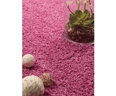 benuta Shaggy - Tappeto a Pelo Lungo Cambria, per Camera da Letto e Soggiorno, Fibra Sintetica, Pink, 60 x 60 cm