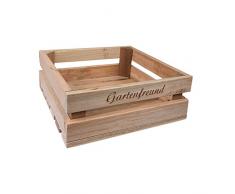 Quartier 63 - Cassetta da Giardino in Legno, Misura Media, 24 x 24 x 9 cm, Colore: Marrone