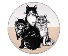 Vallila Mau rug Ã 100 cm, Beige, Gatto, Tappeto per Camera dei Bambini, 100cm x 100cm