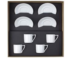 Degrenne 208886Â Cofanetto 4Â Paia Tazze Espresso, Porcellana, Bianco, 36Â x 36Â x 12Â cm