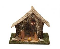 Bertoni Completo capanna in Legno con Lanterna e Mini-Nativity, Legno, Multicolore, Taglia Unica