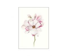 Komar - Quadro da Parete Magnolia Blossom, per Soggiorno, Camera da Letto, Decorazione, Stampa Artistica, Disponibile in 3 Misure, Rosa, Grün, Weiß, P073C-40x50