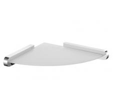 Bisk, Mensola in Vetro Satinato 02984 mit poliertem Halter 24Â xÂ 24Â xÂ 34Â cm Silberfarben