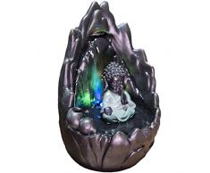 ZenLight SCFR1708 - Fontana da Interno con Statuetta e Illuminazione a LED, in Resina, Colore: Marrone, Taglia Unica