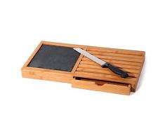 MK-Bamboo - Tagliere per Pane, con Coltello, in Legno di bambÃ¹