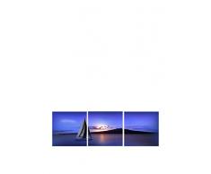 Lo+DeModa Oscurando Vela Tela Trittico, Poliestere/Paulonia, Multicolore, 40x40x1.2 cm