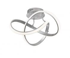 WOFI Lampada da interni, soggiorno, plafoniera, lampada, argento, dimmerabile, retro in alluminio 49 W, argento