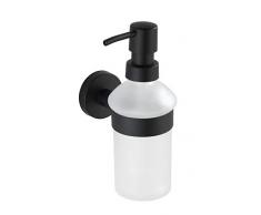 Wenko Bosio Dispenser per Sapone Liquido, capacitÃ 0,2 l, Acciaio Inox antiruggine, Opaco, 7 x 18 x 11 cm
