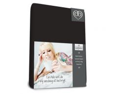 bed-fashion Topper lenzuola singolo singolo con angoli, in Jersey, colore: nero, doppio, 140Â x 200Â cm