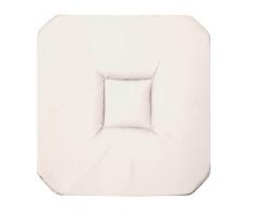 Douceur DIntÃ©rieur - 1604700, Cuscino Da Sedia Con 4 Volant , 36 X 36 X 3.5 Cm , Panama Uni , Panama Uni , Bianco