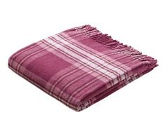 biederlack Squares & Plains Plaid, Cotone, Rosa, Singolo, 170x130x1 cm