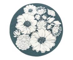 Vallila Runo - Tappeto da Soggiorno, Ã 133 cm, Colore: Petrolio, Floreale, 133 x 133 cm