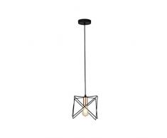 Lighting Collection - Lampadario in stile industriale, 1 lampada, colore: Nero e rame