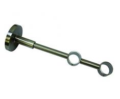 Gardinia Doppio supporto con piastra per asta per tende, Supporto per 2 aste, Chiuso, Kit montaggio incluso, Serie Chicago, 20 mm diametro, Finitura in acciaio inossidabile