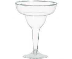 Amscan 325 ml 20 Pezzi Margarita Bicchieri di plastica, Trasparente