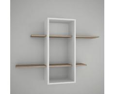 Homemania Mensola Giglio, Legno, Bianco - Rovere, 107x22x80 cm
