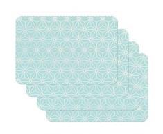 Venilia Bleu Stampate Osaka Blu, Tavola, Tovaglietta per Sala da Pranzo, a Prova di Cibo, 4 Pezzi, 30 x 450 cm, 59060, 30 x 45 cm