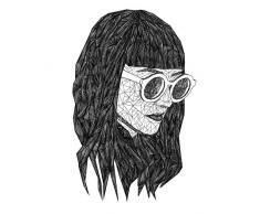 Komar - Quadro da Parete con Immagine di Grid Monocromatica, per Soggiorno, Camera da Letto, Decorazione, Stampa Senza Cornice, Disponibile in 3 Misure, Nero, Bianco, P120C-40x50