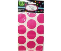 Amscan Candy Buffet Polka Dots 10 Trattare Borse, Bright Pink