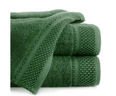 Eurofirany Carlo Set Bagno, Asciugamano da Sauna, Assorbente, 100% Cotone 580 g/m2, di Alta qualità , Confezione da 3 e 6 Pezzi, Verde, 50x90 cm