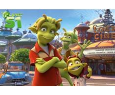 1art1 Empire 331595 Planet 51 - Cinema - Poster cinematografico Pressione - 91,5 x 61 cm