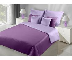 Eurofirany POS/N/Nova/Fi + WR3 Set di Biancheria da Letto, Lenzuola in Satin di Cotone makò, Viola, 200 x 200 x 1 cm