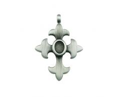 Lampadario Pendente Casa Bead Croce con 8 x 6 mm Tazza, Placcato Argento Brunito