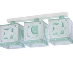 Dalber - Lampada da soffitto E-27, Chiaro di luna verde, Multicolore, 48 x 12.5 x 20.5
