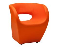 Premier Housewares 2403501 Sedia Aldo in Effetto Pelle, Arancione