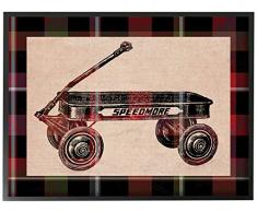 Stupell Industries Radio Flyer Plaid Oversize Framed Giclee Testurizzato Art, Multicolore, 16Â x 1.5Â x 50,8Â cm