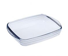 San Ignacio Q3011 - Pirofila rettangolare 39 x 25 x 7 cm 3,8 litri borosilicato mediterraneo, vetro temperato