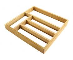 H&H Portaposate Porta Posate in Legno Naurale Cm34X33 Utensili da Cucina, Marrone, 1 Pezzo