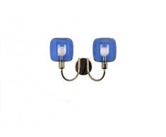 SP Light and Design Diva Parete 2 B, Struttura Oro, Vetro Blu Lampada 4 W