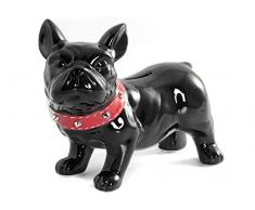 Home Bulldog Salvadanaio, Ceramica, Nero, 21x9x18 cm