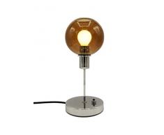 SP Light and Design Diva Shirley Vetro R, Struttura cromata Lampada da Tavolo 4 W, Ambra