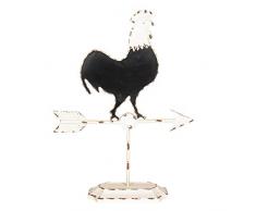 Clayre & Eef 6Y2933 - Segnavento Decorativo, Motivo: Gallo 33 x 10 x 45 cm