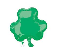amscan 27925 Palloncino a Forma di Trifoglio di San Patrizio Junior-S40-1 Pezzo, Verde
