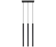 Sollux Lighting - Lampadario a sospensione in acciaio, 8 x 30 max.100, colore: Nero