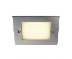 SLV, Lampada LED da Parete per Esterni, Forma Quadrata, Montaggio a Incasso, in Acciaio Inox, A+, 80 Lumen, 3000 Kelvin