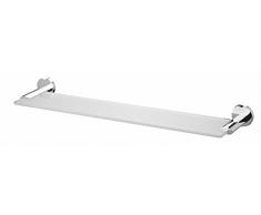 Bisk 55.5 x 4.5 x 13 cm Lune Mensola in Vetro, Zinco Cromato