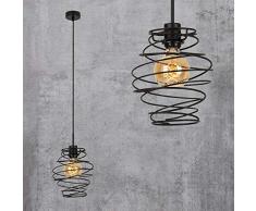 Briloner Leuchten Lampada a Sospensione, 1 Paralume, lampadadario retrÃ²/Vintage, Acciaio Nero, 1x E27, Max. 60 Watt, 210x1300 mm (DxH)