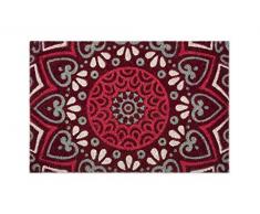 Excelsa Mandala Rosso Zerbino Ingresso, Fibra di Cocco, 40 x 60 cm