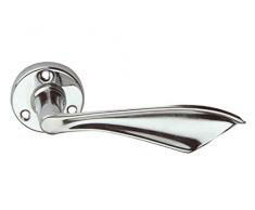 Home System Maniglia per Porta Interna Cromata con Rosetta Serie Farfalla