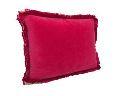 Ragged Rose Ribbon - Cuscino in Velluto Rosa Fucsia, 35 x 50 cm